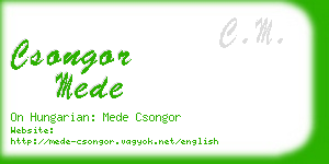 csongor mede business card